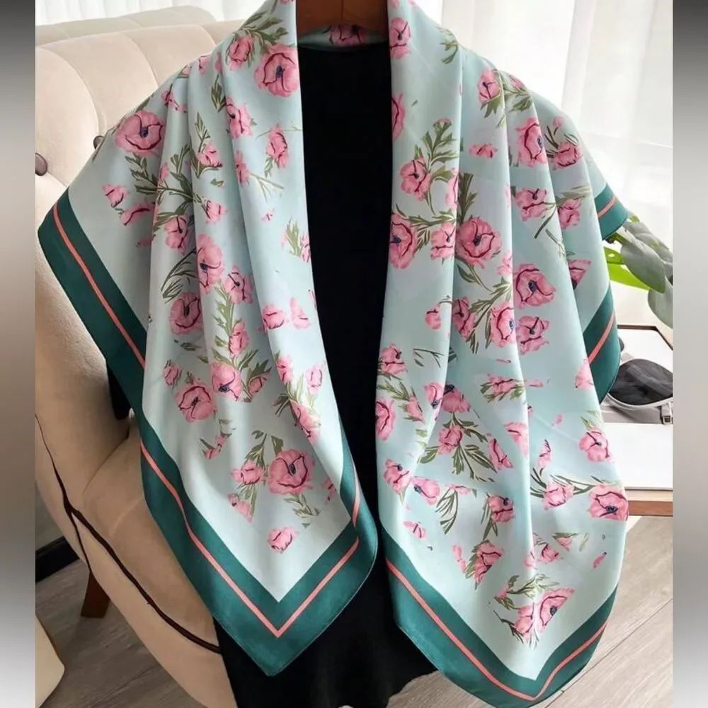Floral Print blue Scarf N1425